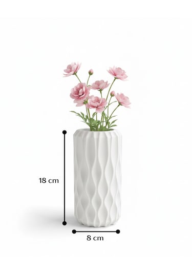 Elana Design Winy Vazo - Modern Tasarımlı Şık Çiçek Vazosu Beyaz