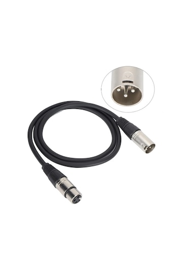 10 Metre Xlr Mikrofon Kablosu Siyah Erkek Dişi Ses Kablosu