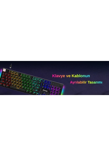 North Shield Blue Switch Türkçe RGB Mekanik Oyuncu Klavye