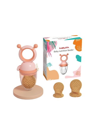 Supercarrier Meyve - Sebze Silikon Alıştırıcı Püre Emziği Pembe