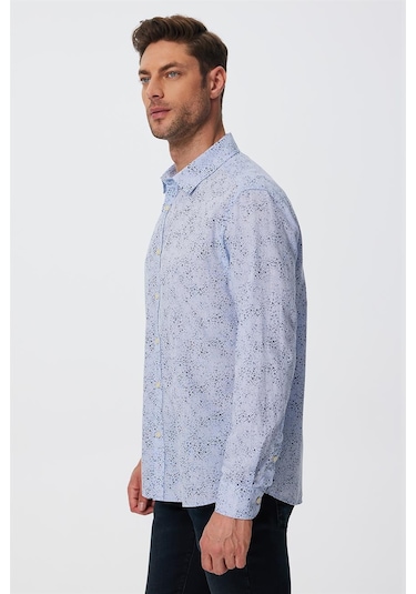 Lee Cooper Sanremo Erkek Dokuma Gömlek İndigo 16146 İndigo