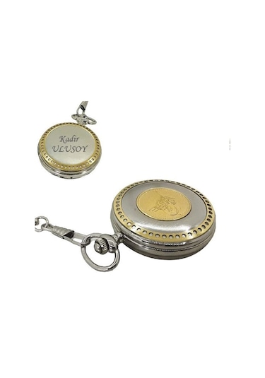 Çılgıntrend Osmanlı Tuğra Kabartmalı İsim Yazılabilir 47 MM Retro Köstekli Cep Saati