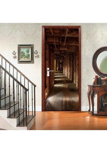 Manzara Kapı  3d Çıkarılabilir Vinilos Bibliotheque Modern Ev Dekor Zmt-401 Diğer