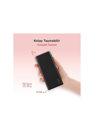Mojue By Ttec PB05 10000 mAh PD 20W LCD Ekranlı Powerbank