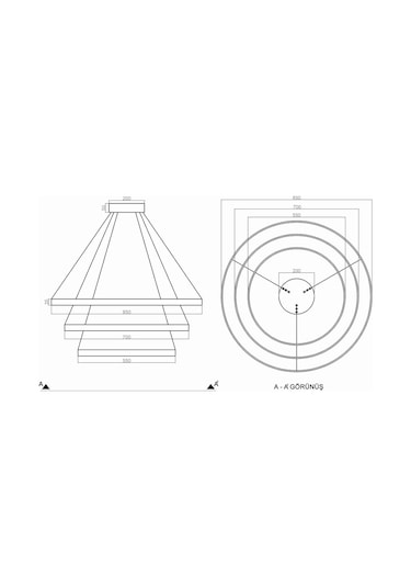 Tra30002 Eco Ø85 Cm Led Avize Sarkıt Larga