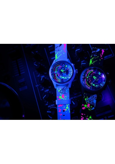 The Electricianz The Neon Z Black & White - Arty Edıtıons Unisex Kol Saati