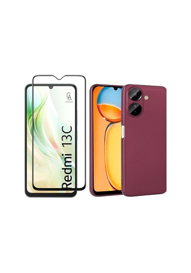 Xiaomi Redmi 13c İle Uyumlu Telefon Kılıfı Ve 5d Tam Kaplayan Cam Ekran Koruyucu