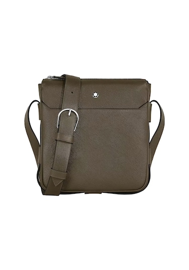 Montblanc Sartorial Deri Dikey Çapraz Çanta 221562 Haki