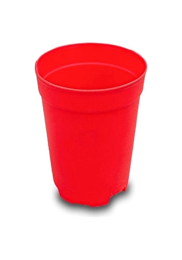 Katı Plastik Sukulent Saksısı 10 Adet Kırmızı 5.5 Cm