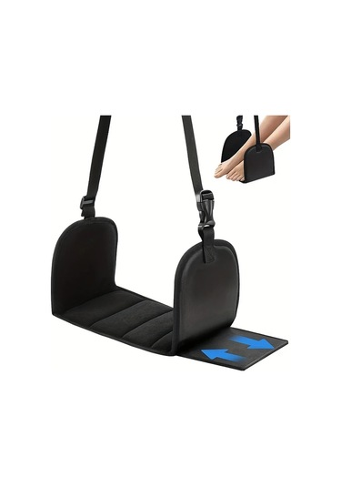 Elmpaly 1 Adet Sert Tabanlı Ayak Askılı Uçak Ayaklığı Ayarlanabilir Ayak Yatağı Seyahat İçin İdeal Destek Plakalı Kalın Hafıza Köpük Dolgulu -