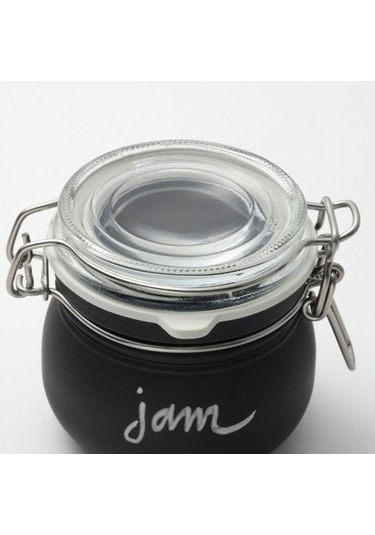 Korken Kapaklı Cam Kavanoz, Cam-siyah, 13 Cl, 3 Adet