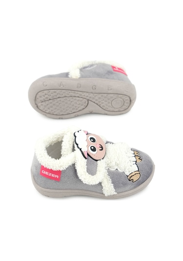 Gezer Kız Çocuk Bebe Cırtlı Ayarlanabilir Günlük Okul Kreş Panduf Ayakkabı Gri