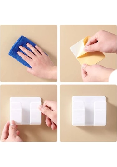 Duvara Yapışan Telefon Kumanda Tutucu Aparat 3 Pcs