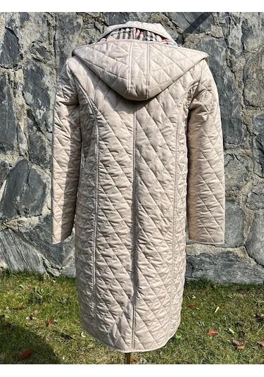 Baharlık Kapitone Mont A. Bej Büyük Beden 105cm Çok Renkli