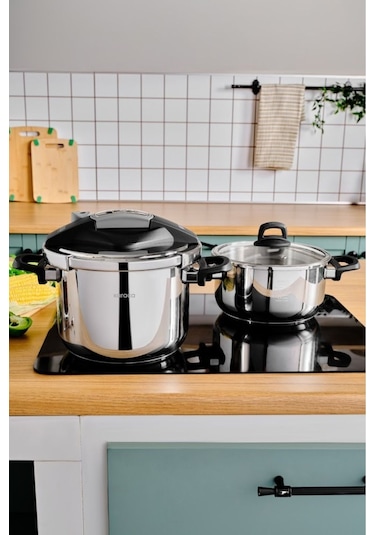 Karaca Perfect Gray İndüksiyon Tabanlı Düdüklü Tencere Seti 4+6 Lt