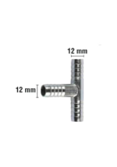 Rakor Metal T Tip Hortum İçin 12mm 2 Adet 5"