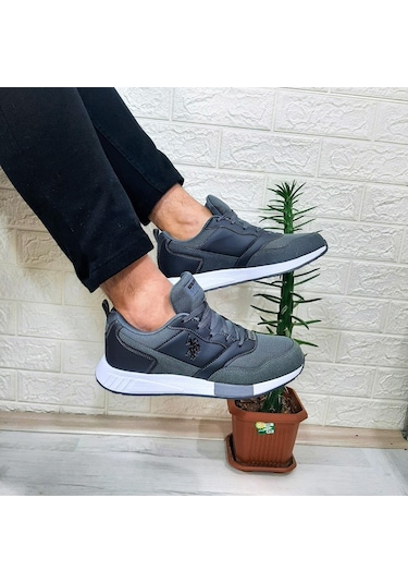 U.s.polo Janko Gri Faylon Hafif Taban Erkek Spor Ayakkabı Gri