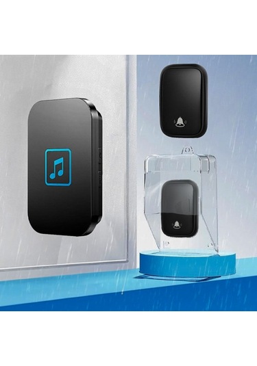 Hymark Kablosuz Led Kapı Zili 1 Buton 1 Zil 1 Koruyucu Kapak Pil