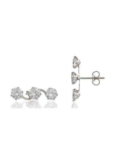 Moom Mücevherat Kadın Tek Taş Sarmaşık Küpe 14 Ayar Altın N11.15615