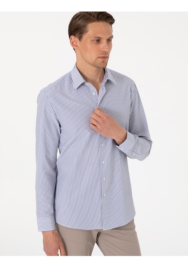 Pierre Cardin Erkek Mavi Gömlek Desenli 50307142-vr036 Mavi