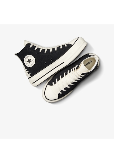 Converse Chuck Taylor All Star Crafted Laces Lift Kadın Siyah Platform Sneaker A12552c Siyah