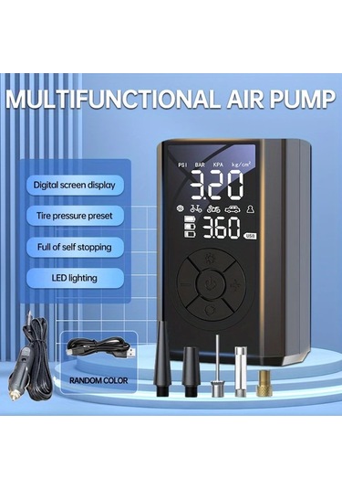 Boatshop1 Jkuoo Akıllı Led Dijital Taşınabilir Lastik Pompası 36v Usb Şarj Bisiklet Motosiklet Araba