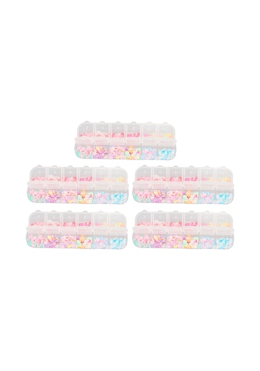 Kendin Yap Dekorasyonu İçin 12 Çeşit Renkli Kalp Yıldız Çiçek Desenli Tırnak Sanatı Süsü Kauçuk