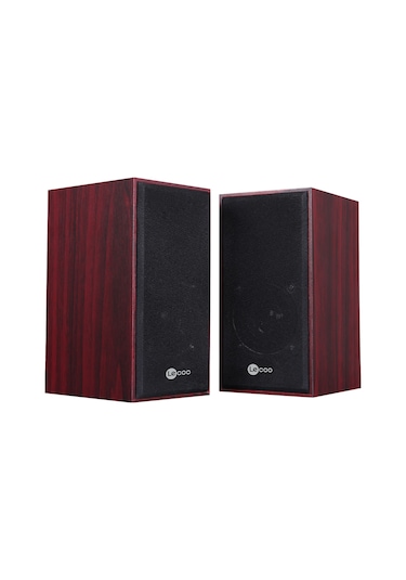 Lecoo DS105 Kablolu USB + 3.5mm Jack Girişli 6W Stereo Masaüstü Ahşap Hoparlör