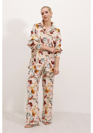 Örme İkili Takım - Krem 001