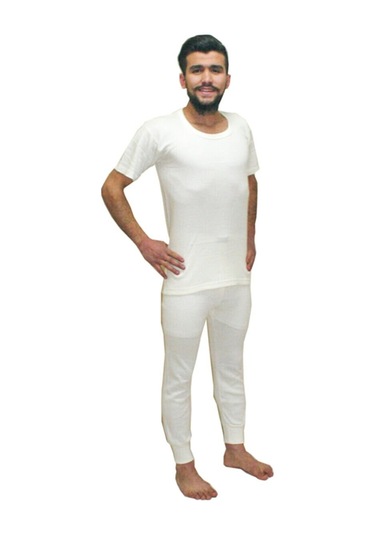 Angora Tavşan Yünü Termal Yarım Kol Don Takım Bora Perra Angorra Krem