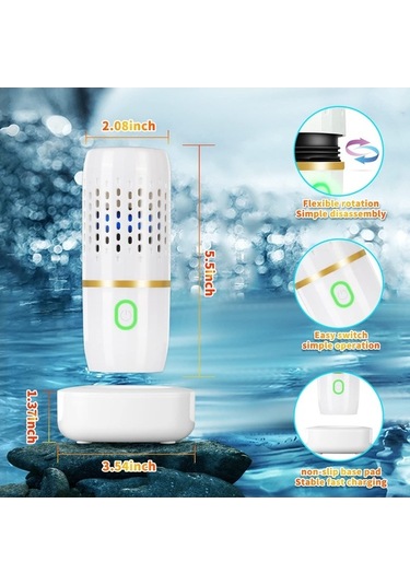 Besthome1 Gezici Meyve Sebzeyi Temizleyici - Etkili, Taşınabilir Usb Şarjlı Beyaz Beyaz