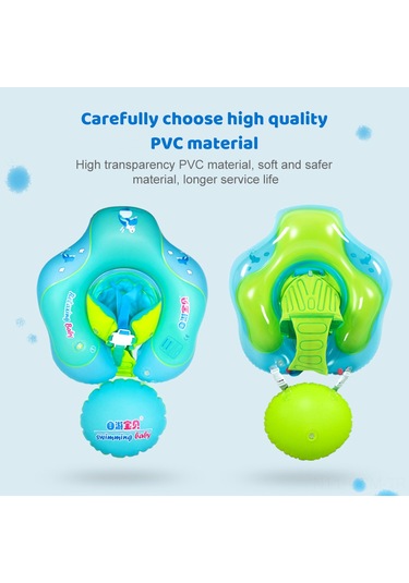 Qingmipy Bebek Yüzme Simidi - 6-30 Aylık Bebekler İçin Güvenli Ve Konforlu Havuz Şamandırası Yeşil