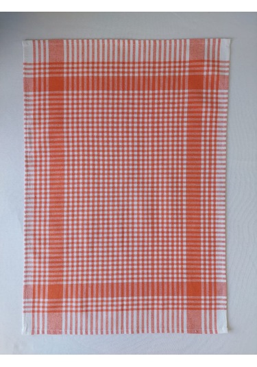 Pamuklu Turuncu Renkli Pöti Kareli 4'lü Kurulama Bezi,peçete