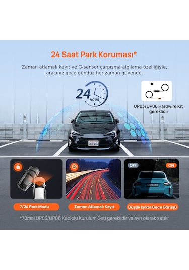 70mai Araç Kamerası A410 Ön Kamera+ Rc21 Arka Kamera Set 2.5k + 1080p Çift Kamera