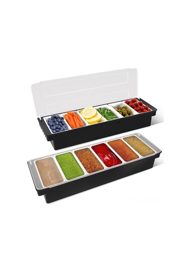 Reedark Üç Bölmeli Bar Malzemesi Kutusu - Kokteyl Süsleme, Meyve Sunumu Ve Soğutma Fonksiyonu İçeren Dayanıklı Malzeme