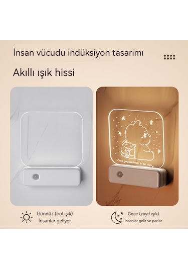 Lıcorıce Çift Kullanımlı Akıllı İndüksiyon Gece Lambası-kedi Sıcak Renkler Diğer