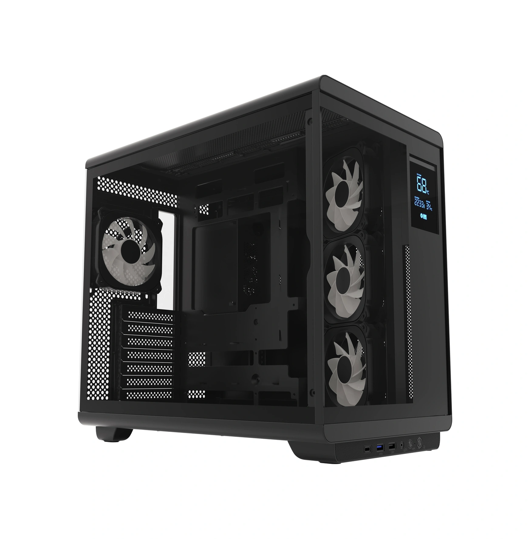 Hawk Gaming Hc710 850w 80+ Bronze Argb Akvaryum Atx Mid Tower Siyah Gaming Kasa