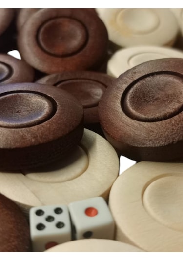 Simya Şimşir Ağacı Tavla Pulu 35 Mm