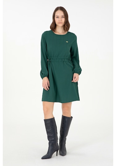 U.s. Polo Assn. Kadın Koyu Yeşil Elbise Dokuma 50289860-vr079 Koyu Yeşil