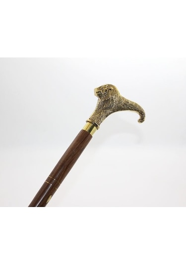 Pirinç Aslan Büstü Baston Model 1