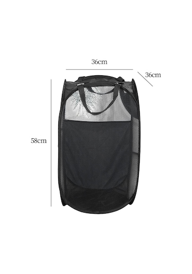 Suntek Banyo Yurdu Ev Için Çamaşır Sepeti Polyester Siyah