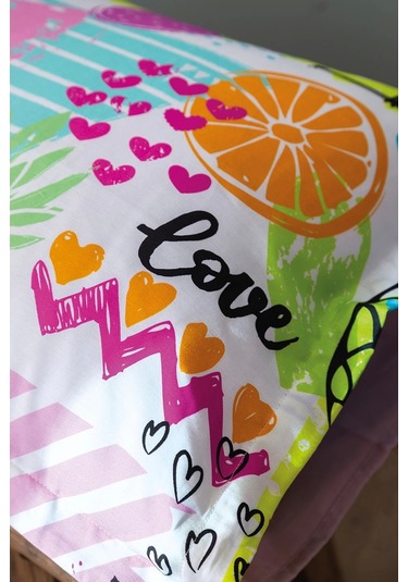 Lemonade 210 Tc 83 Tel Dijital Pamuk Saten Tek Kişilik Nevresim Takımı Çok Renkli