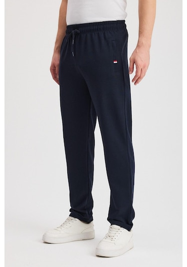 Siyah-lacivert-antrasit Erkek Fermuarlı Cepli Nakış Detaylı Düz Paça Rahat Kesim Günlük 3'lü Eşofman Altı Çok Renkli