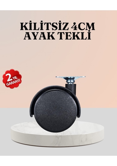 4 Cm Çap Kilitsiz Tekerlek Ayağı Tekli Hafif Mobilyalar İçin