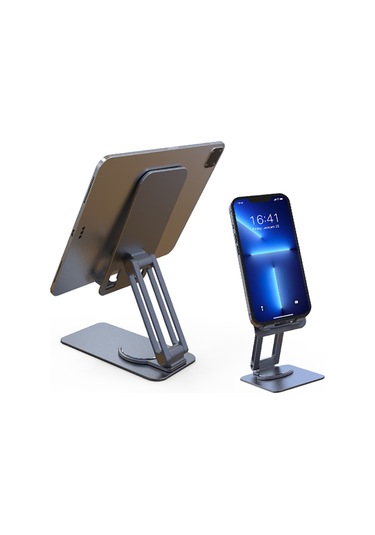 Jmary Mk-60 Ayarlanabilir Katlanabilir 360 Derece Dönebilen Telefon Ve Tablet Standı Gri