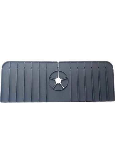 Koyu Gri Çok Fonksiyonlu Silikon Mutfak Drenaj Mat Sıçramaya Dayanıklı Musluk Drenaj Mat Kaymaz Katlanabilir Lavabo Yüzey Koruyucu Koyu Gri