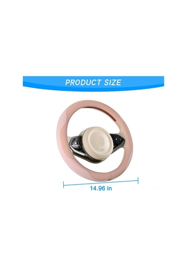 Yifomall 38cm Kuru, Kaymazsız, Dayanıklı Otomobil Direksiyon Kılıfı - Soft Deri Ve Buz Dokusu Malzeme İle Geniş Uyumluluk Kadın Pembe Pembe