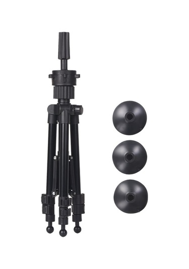 Portatif Saç Maketi Standı - Ayarlanabilir Vantuzlu Tripod, Kuaför Eğitimi İçin Siyah Siyah