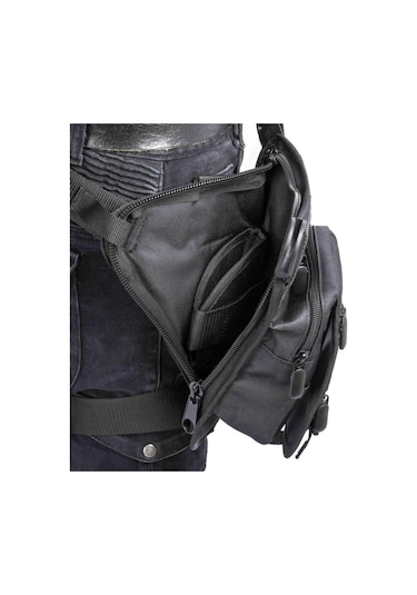 Özel Bölmeli Taktik Bel Ve Bacak Çantası Siyah