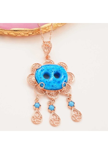 Gümüş Rose Süryani Gözü Kadın Kolye